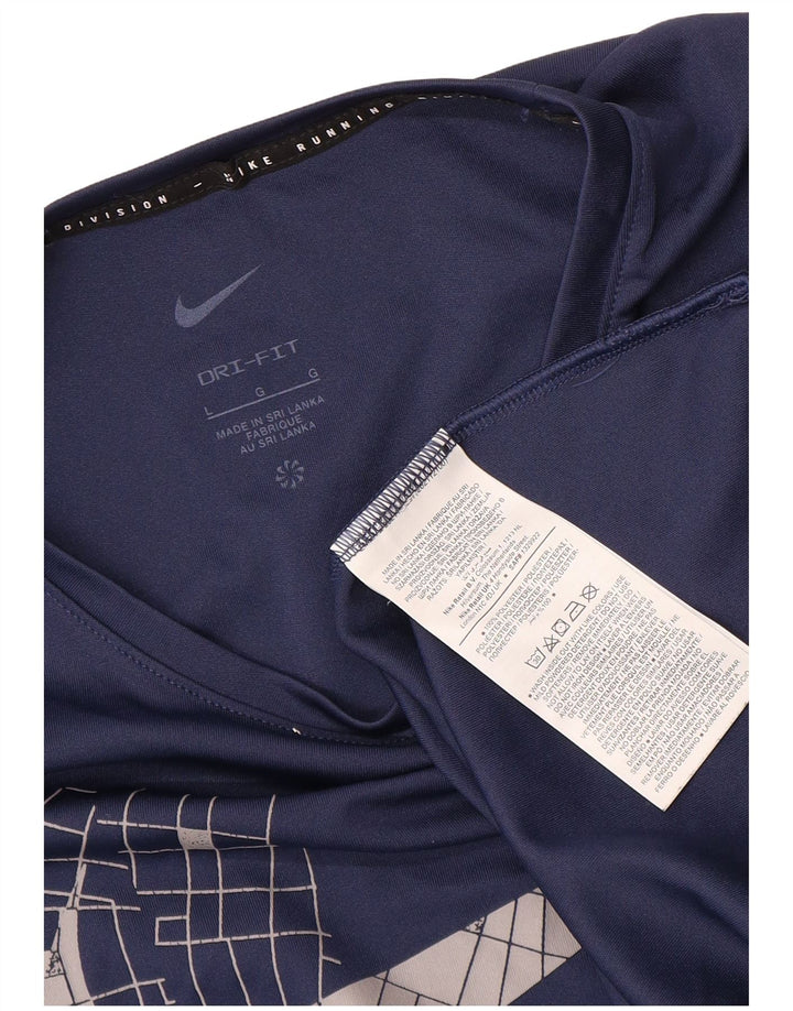 Męski T-shirt z grafiką Nike, duży, granatowy, poliester