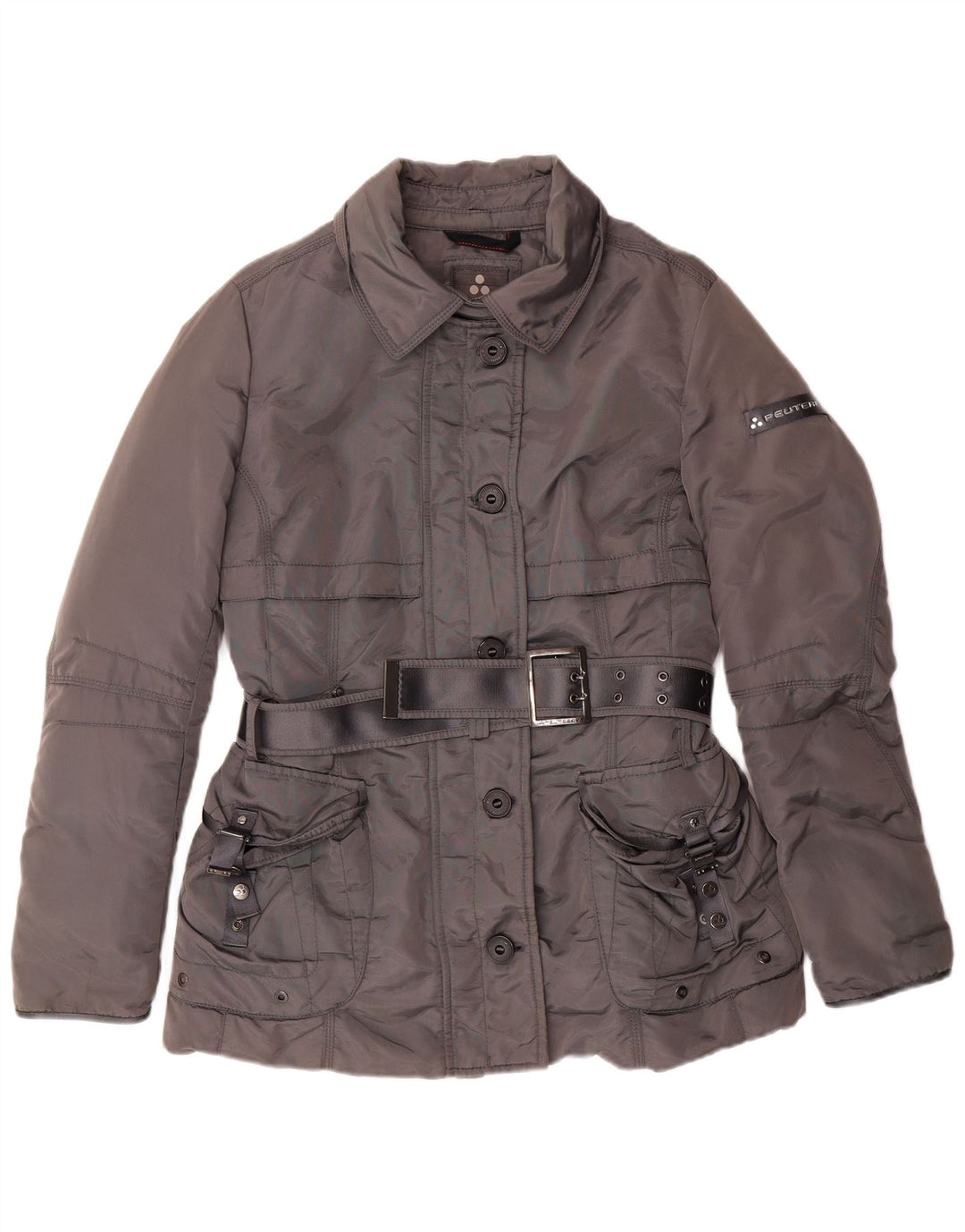 Damska wyściełana kurtka PEUTEREY IT 46, duża, szara, poliamidowa, klasyczna