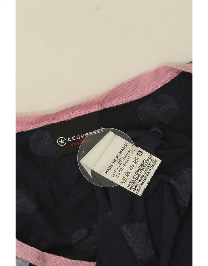 Damska koszulka Converse z abstrakcyjnym wzorem Top UK 12, średnie granatowe serce