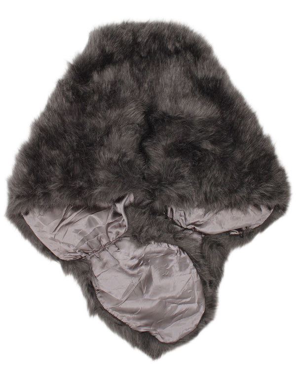 Vintage damski szalik ze sztucznego futra, jeden rozmiar, szary, klasyczny