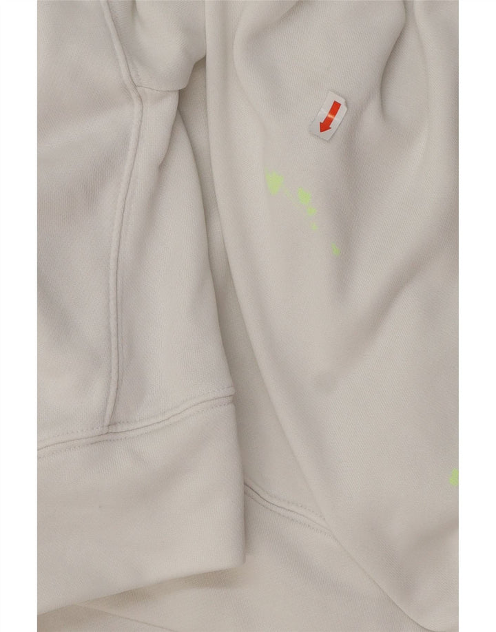 Damski sweter oversize z kapturem ADIDAS, UK 10, mały, biały, bawełniany