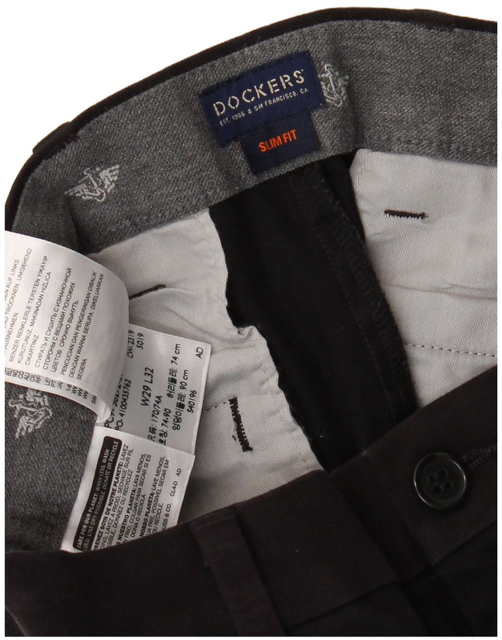 Spodnie męskie DOCKERS Slim Fit Chino W29 L29 Czarna bawełna