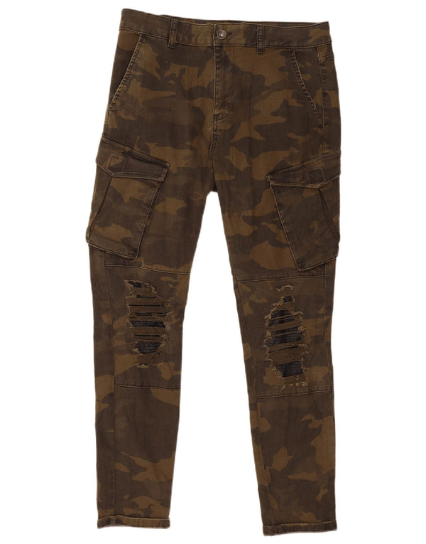Męskie spodnie cargo ZARA w trudnej sytuacji EU 40 Medium W31 L29 Khaki Camouflage