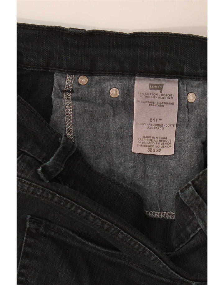 Męskie jeansy Levi's 511 Slim W32 L30 Czarna bawełna