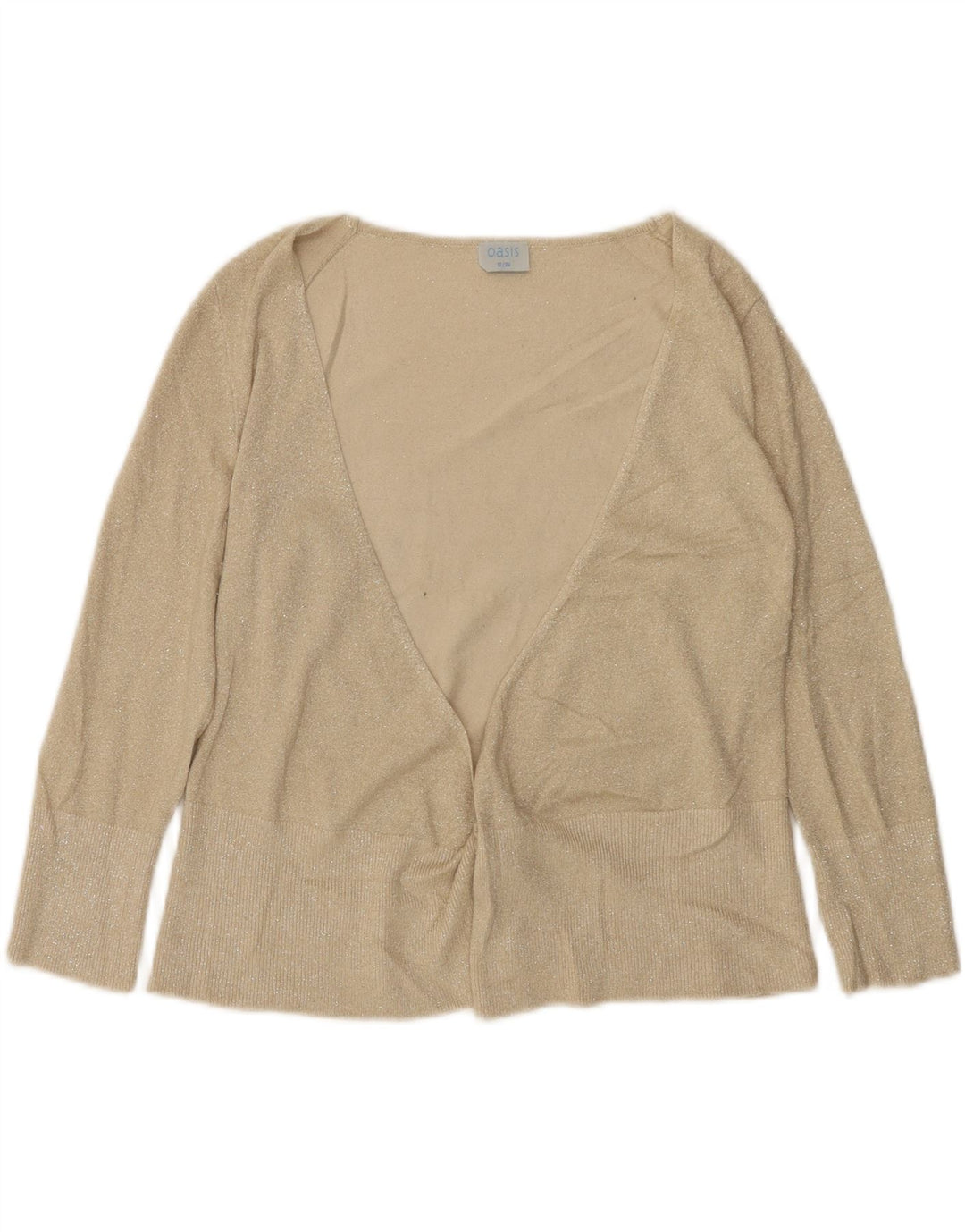 Sweter damski Oasis z otwartym kardiganem UK 10 Small Beżowa wiskoza