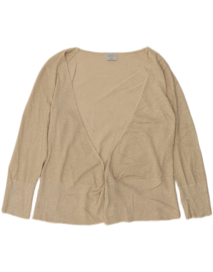 Sweter damski Oasis z otwartym kardiganem UK 10 Small Beżowa wiskoza