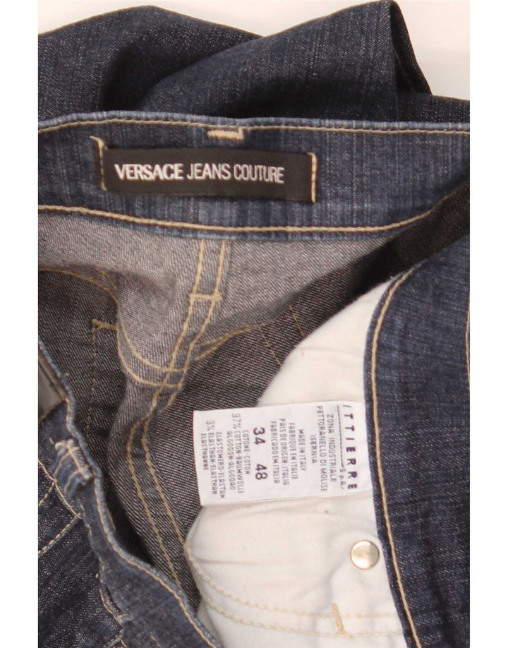 Versace Męskie Ittierre Straight Jeans W34 L30 Granatowa Bawełna