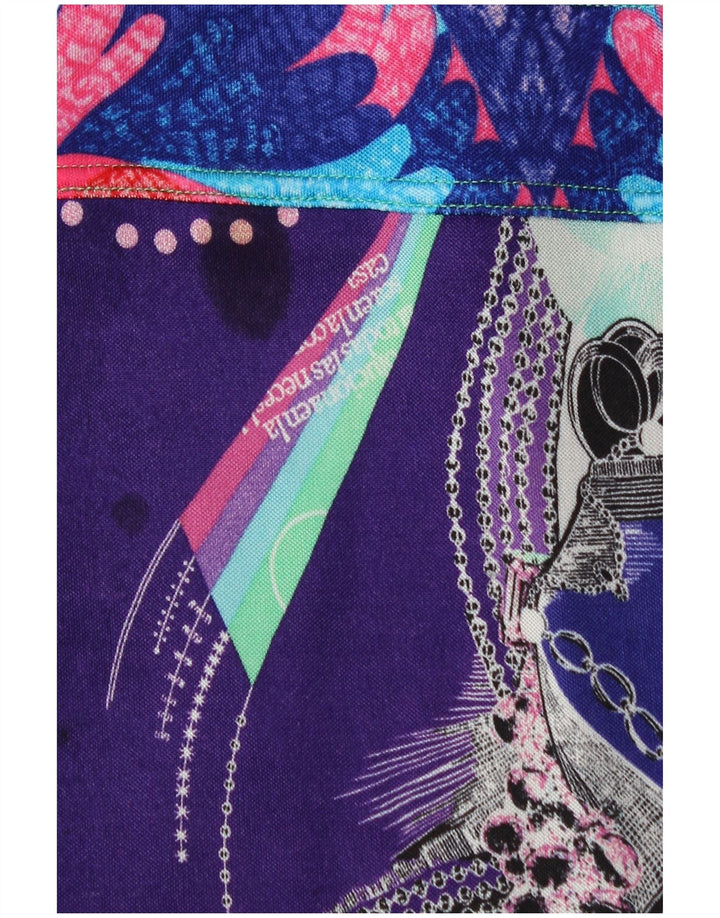 CUSTO BARCELONA Damska sukienka o linii A z abstrakcyjnym wzorem UK 4 XS Fioletowa