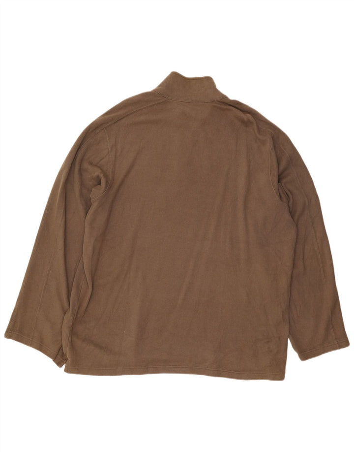 Męski sweter zapinany na zamek Eddie Bauer 2XL, brązowa bawełna