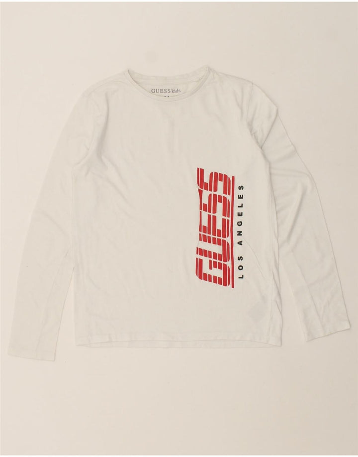 GUESS Boys Graphic Top Long Sleeve 13-14 Years White Cotton Vintage Guess and Second-Hand Guess from Messina Hembry 
