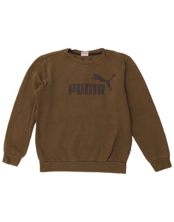 Męska bluza z grafiką PUMA, sweter XS, bawełna khaki