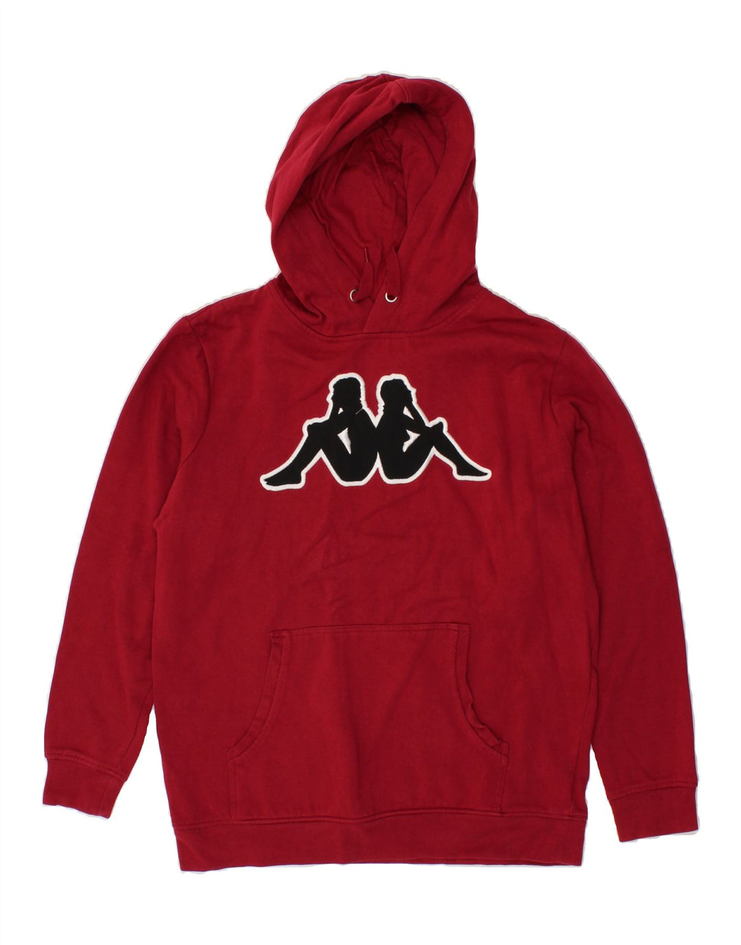 KAPPA Womens Graphic Hoodie Jumper UK 14 Medium Red Vintage Kappa and Second-Hand Kappa from Messina Hembry 