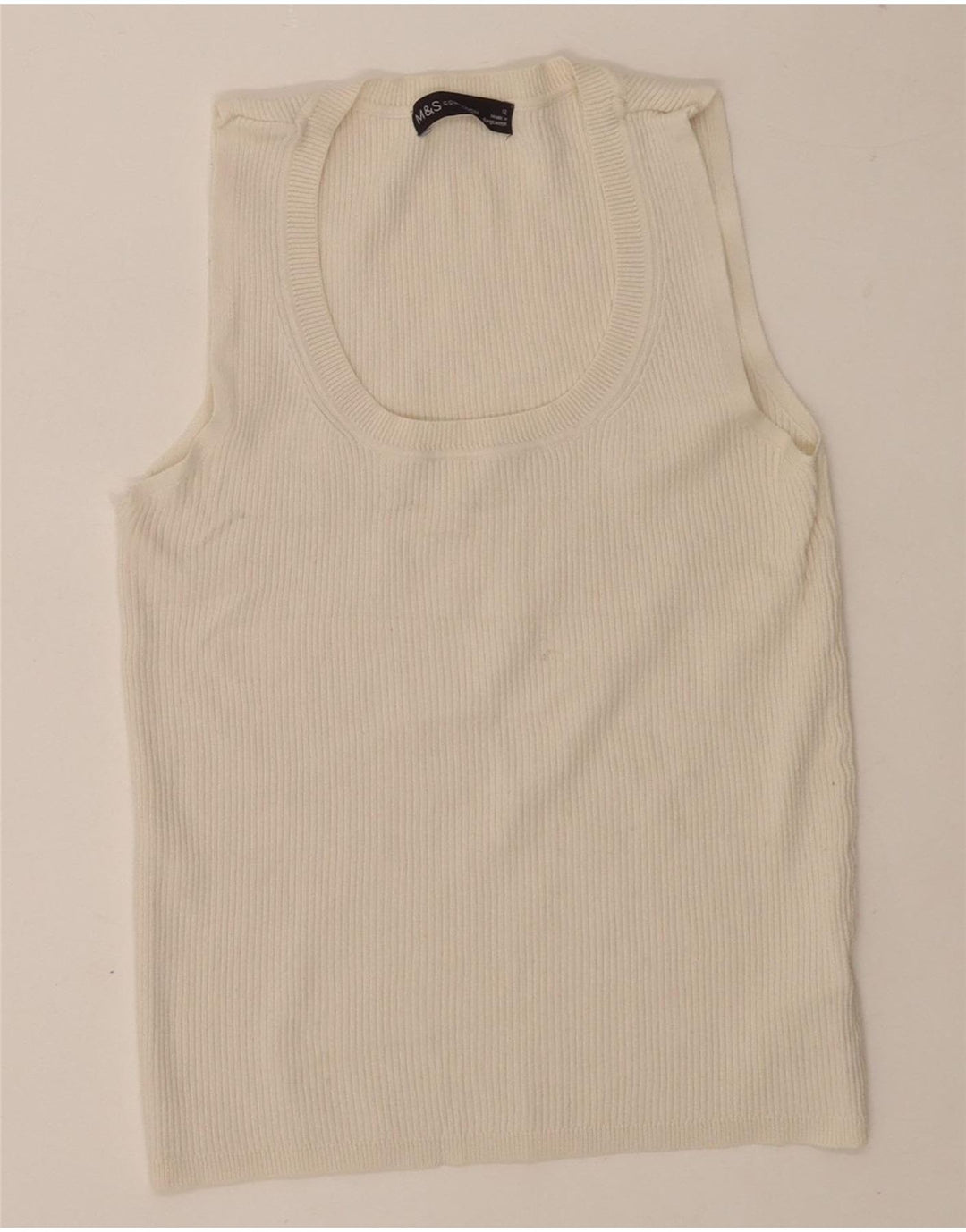 Damski podkoszulek Marks & Spencer Crop Vest UK 12 Średniobiała wiskoza