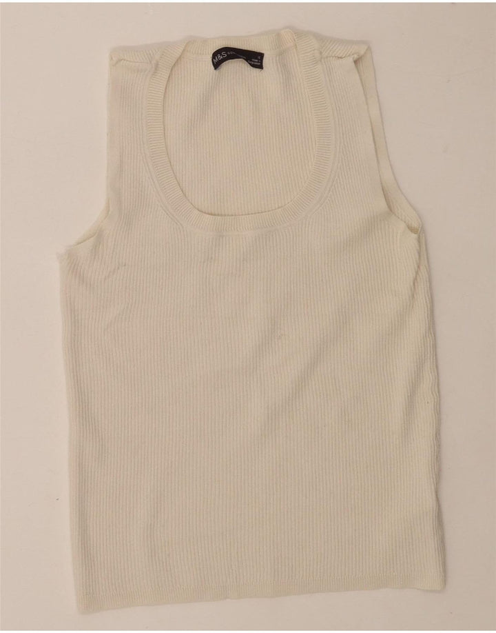Damski podkoszulek Marks & Spencer Crop Vest UK 12 Średniobiała wiskoza