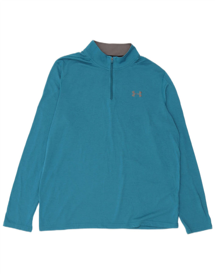 Męski dres Under Armour Heat Gear z zamkiem błyskawicznym, duży, niebieski