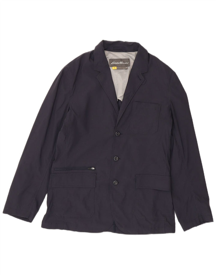 EDDIE BAUER Męska marynarka zapinana na 3 guziki UK 40, duża, granatowa, nylonowa