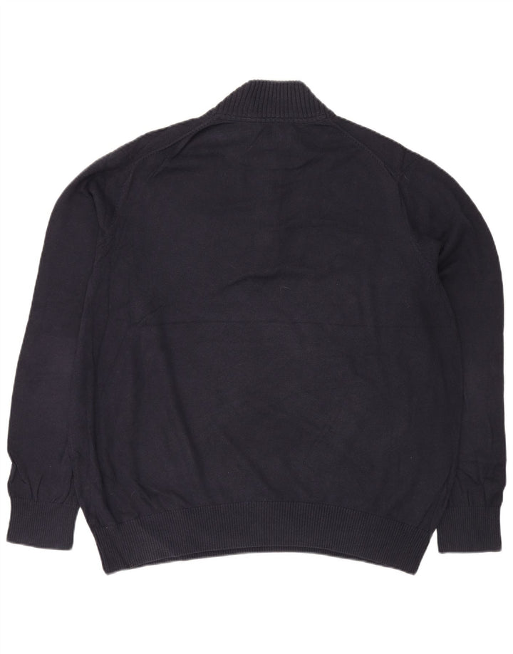 EDDIE BAUER Męski sweter zapinany na zamek XL, granatowy, bawełniany