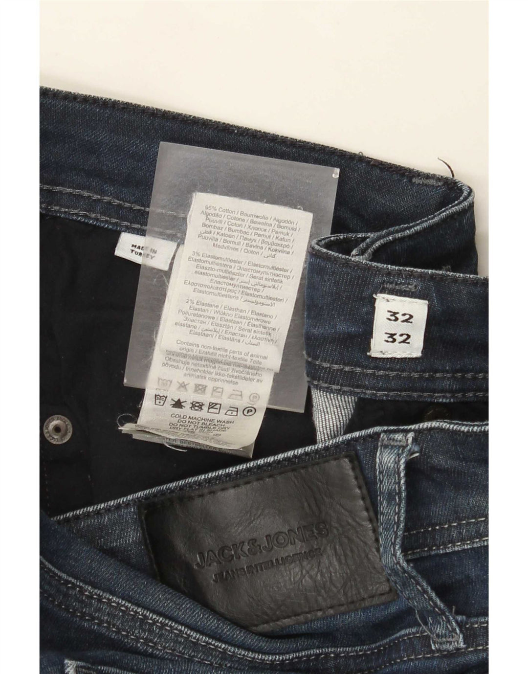 Męskie proste dżinsy Jack & Jones W32 L32 Niebieskie bawełniane