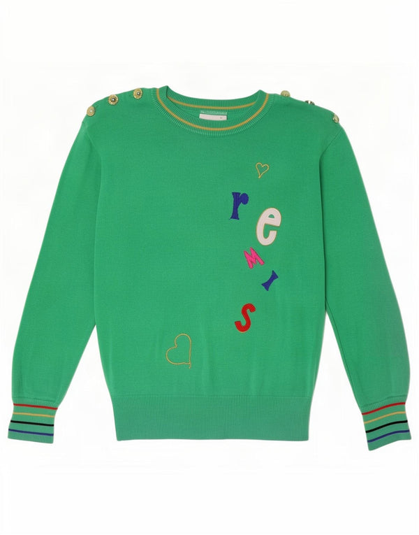 Damski sweter damski Basler Graphic z okrągłym dekoltem UK 14, średni zielony