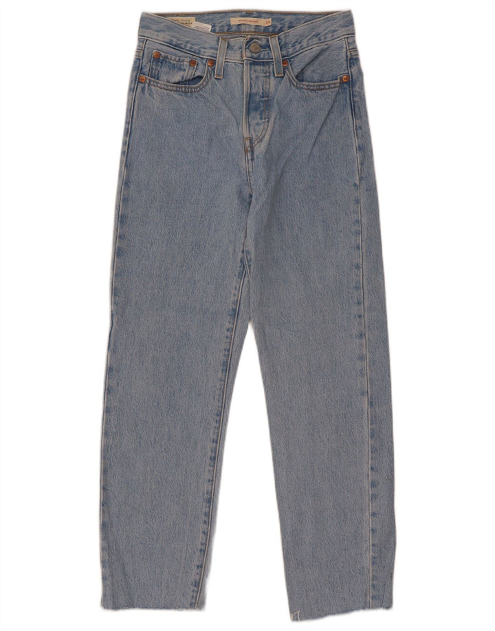 Damskie jeansy Levi's Wedge Straight W24 L28 Niebieskie bawełniane
