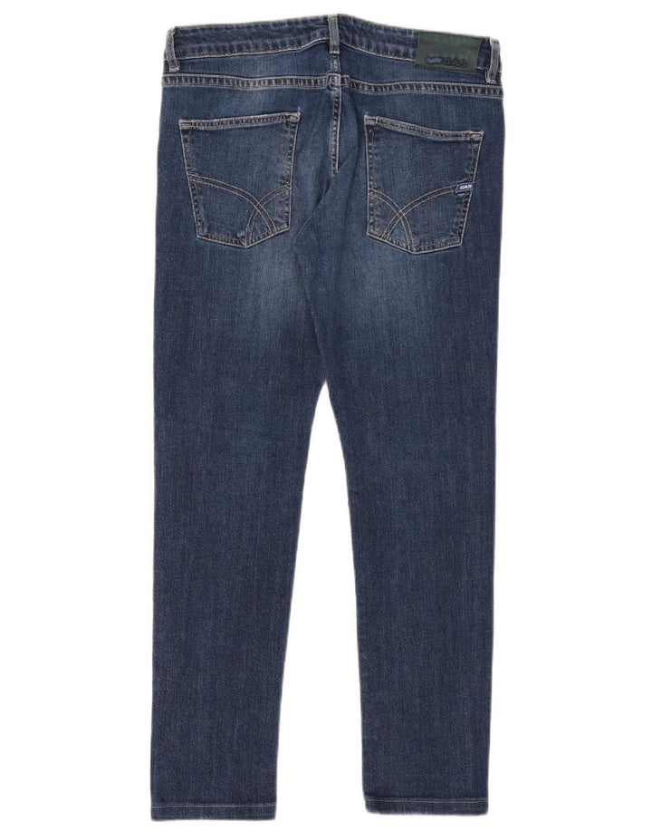 Damskie jeansy Gas Slim W33 L28 Niebieskie bawełniane
