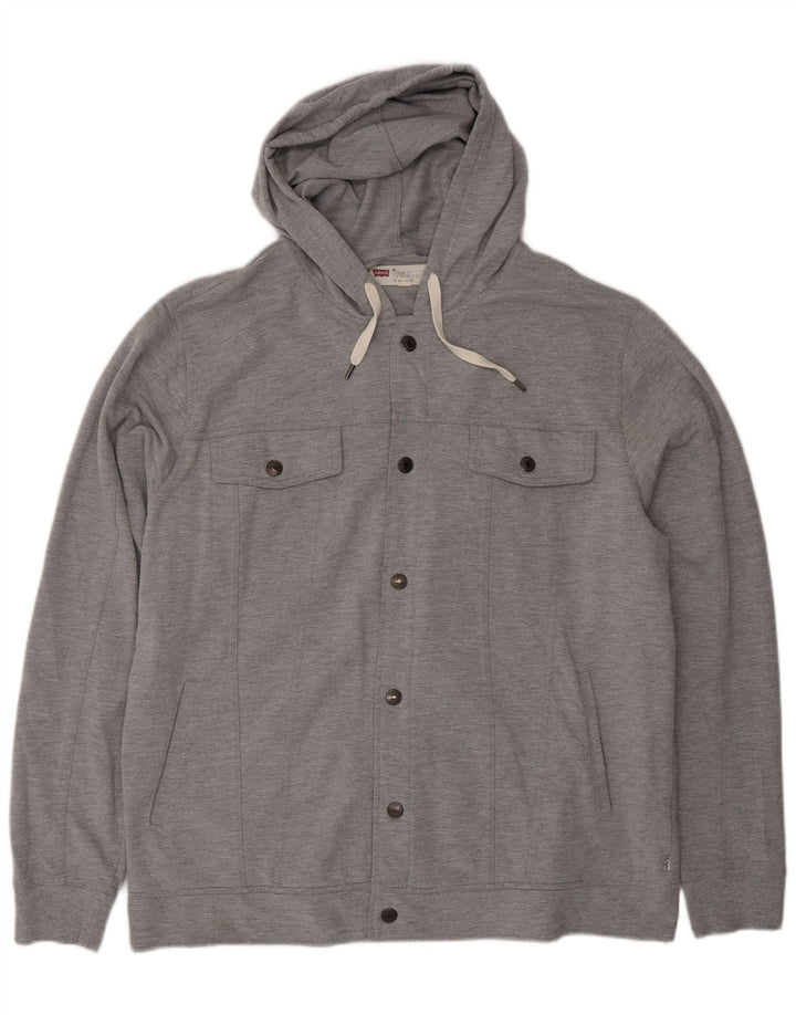 Męska bluza dresowa z kapturem i kapturem, Levi's, 2XL, szara bawełna
