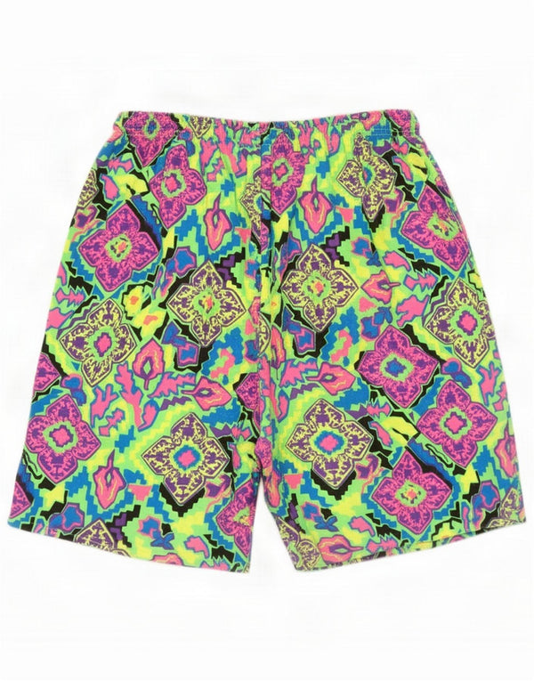 Szorty damskie w stylu vintage UK 14, duże, wielokolorowe, geometryczne, bawełniane