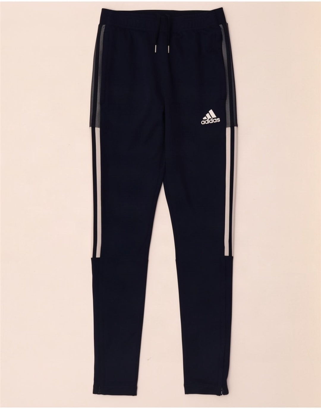 Damskie spodnie dresowe Adidas UK 10, małe, granatowe, poliestrowe