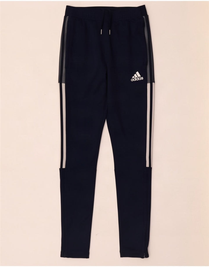 Damskie spodnie dresowe Adidas UK 10, małe, granatowe, poliestrowe