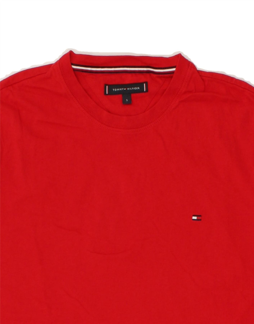 TOMMY HILFIGER Mens T-Shirt Top Small Red Cotton | Vintage Tommy Hilfiger | Thrift | Second-Hand Tommy Hilfiger | Used Clothing | Messina Hembry 