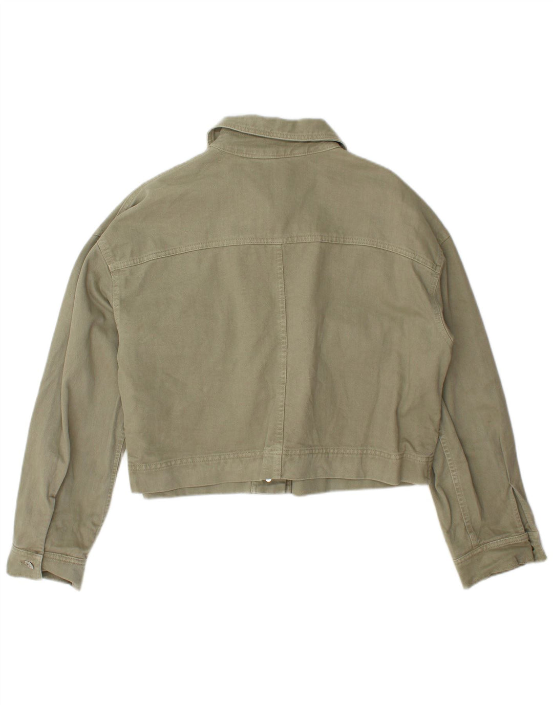 Damska kurtka dżinsowa Zara Crop UK 16, duża, bawełniana khaki
