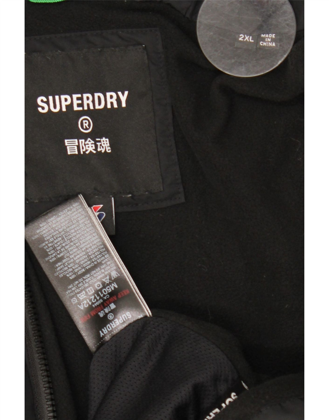 Męska ocieplana kurtka Superdry UK 44 2XL Czarny poliester