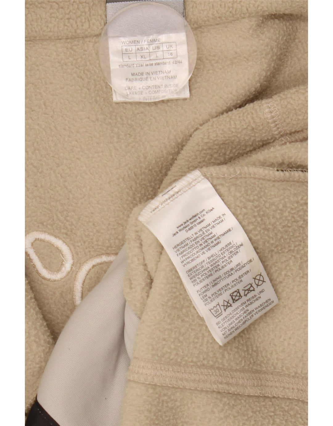 Damska kurtka polarowa Jack Wolfskin Graphic Liner UK 16, duża, beżowa