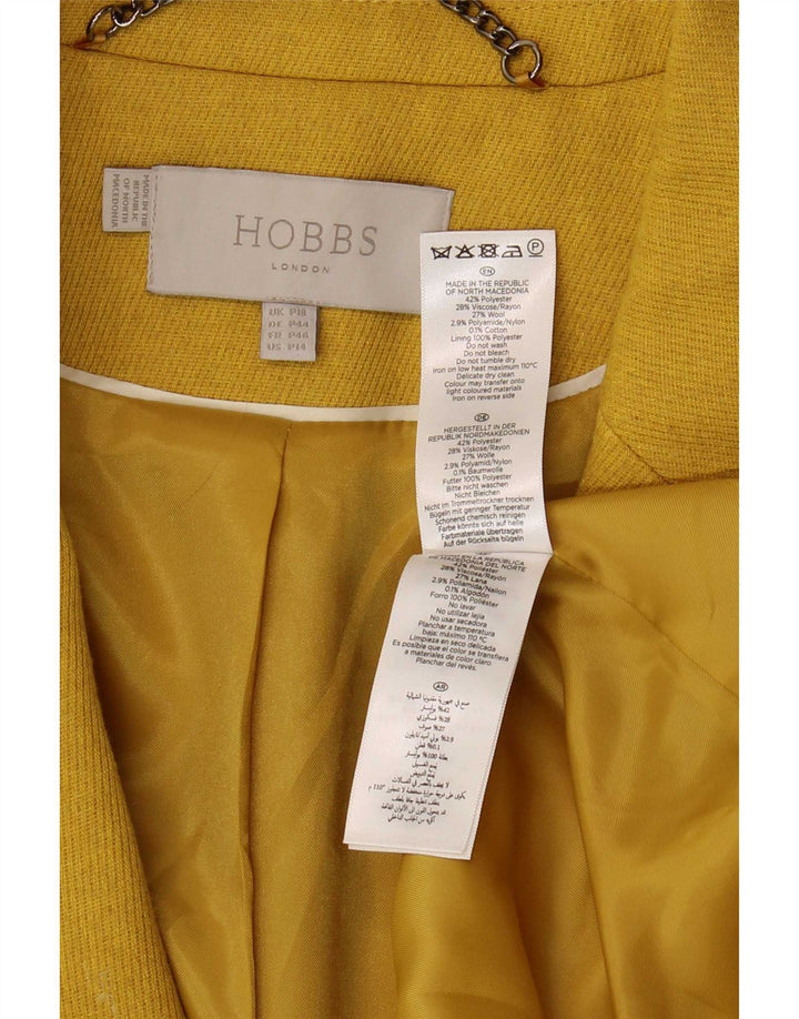 Płaszcz damski Hobbs Petite UK 18 XL, żółty poliester