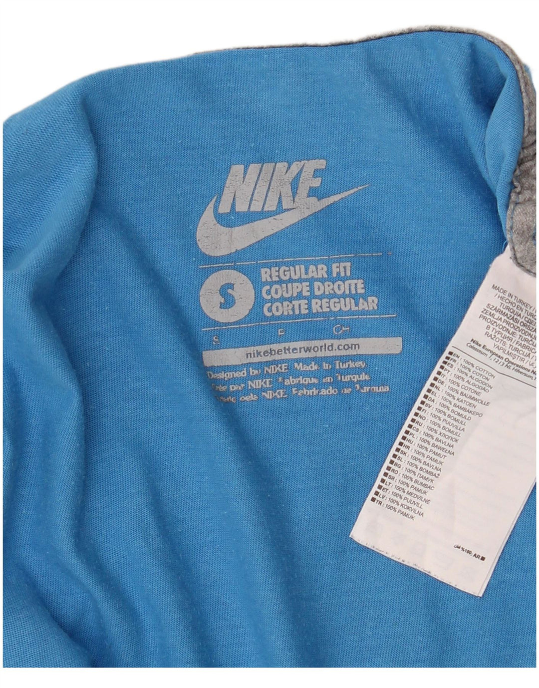 Męski T-shirt Nike o regularnym kroju z grafiką, mały, niebieski, bawełniany