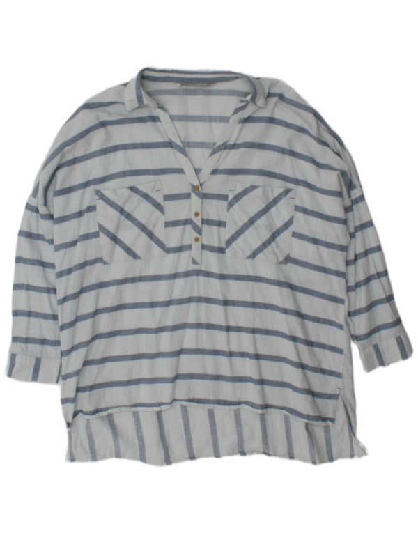 Damska bluzka oversize Zara UK 18 XL w niebieskie paski