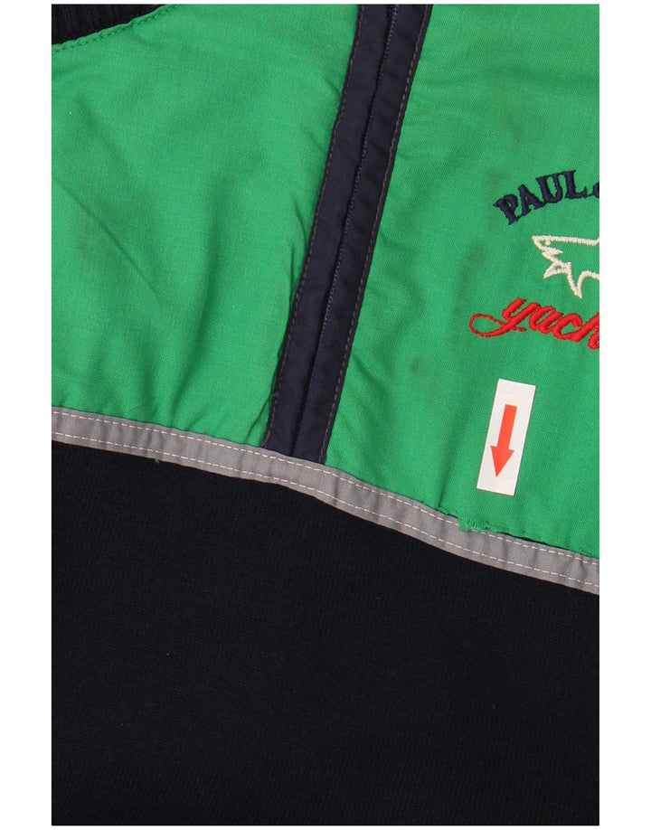 Męski sweter Paul & Shark z zamkiem błyskawicznym, średni granat, dziewicza wełna