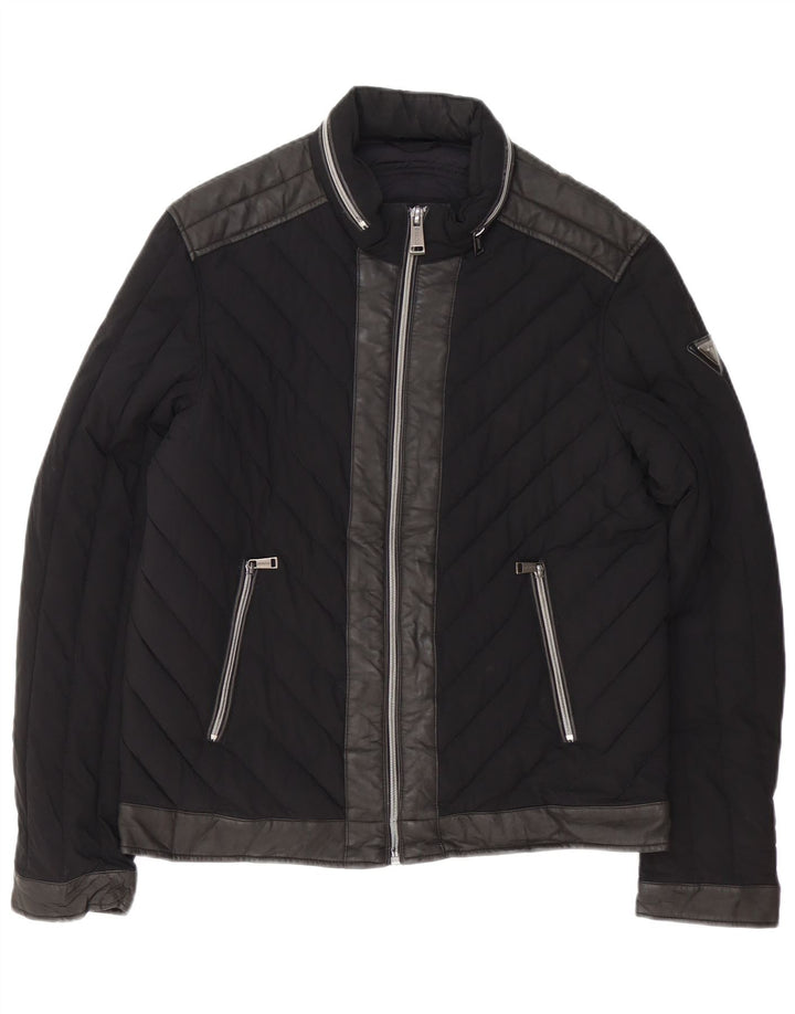 Męska ocieplana kurtka Guess UK 42 XL, czarna, polietylen