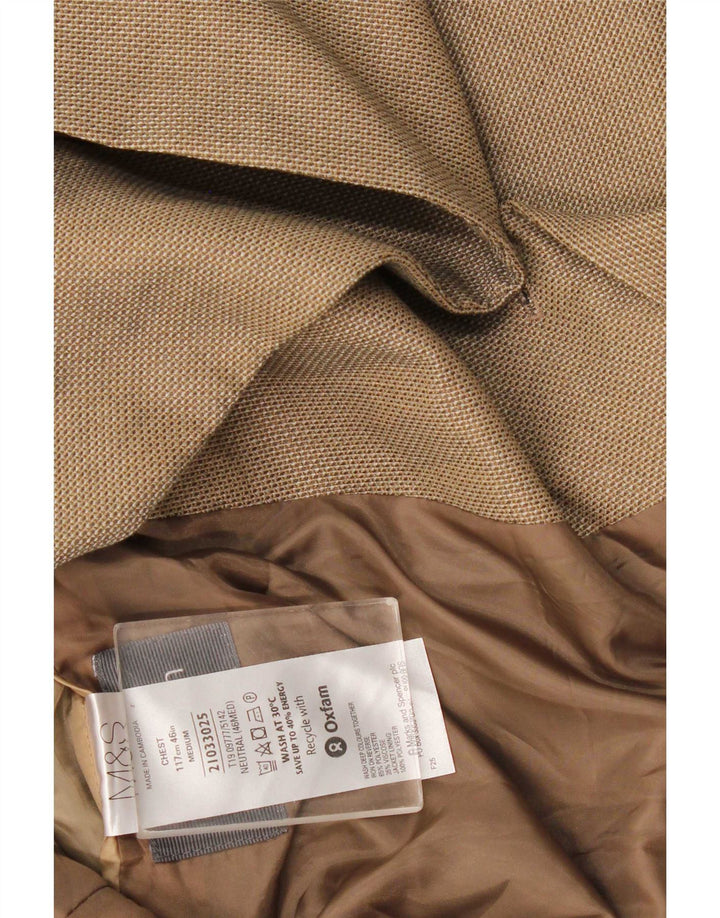 Marks & Spencer Męska marynarka zapinana na 2 guziki, UK 46 XL, beżowy poliester