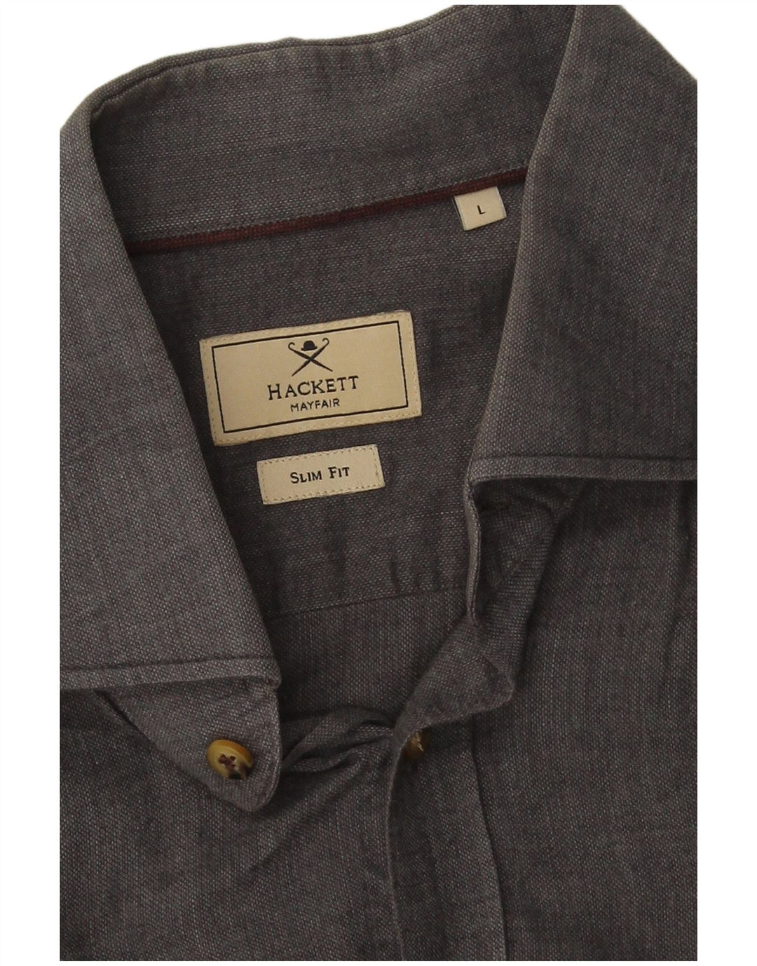 Koszula męska slim fit Hackett, duża, szara, bawełniana