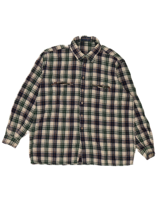 Vintage męska koszula flanelowa XL w wielobarwną kratkę