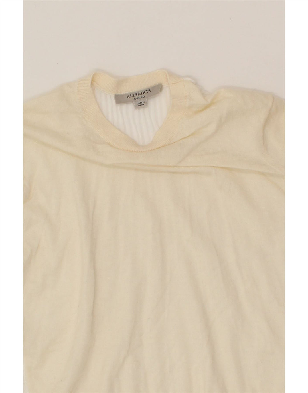 ALL SAINTS Womens Blouse Top UK 6 XS Off White Wool Vintage All Saints and Second-Hand All Saints from Messina Hembry 