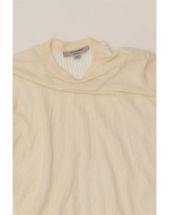 ALL SAINTS Womens Blouse Top UK 6 XS Off White Wool Vintage All Saints and Second-Hand All Saints from Messina Hembry 