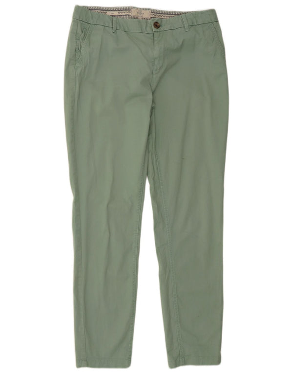 Damskie proste spodnie chino Fat Face UK 12 Medium W30 L30 Zielona bawełna