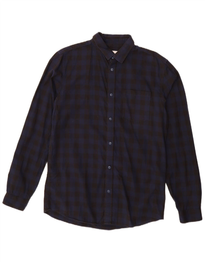 Męska koszula o dopasowanym kroju JACK & JONES, duża, czarna, bawełniana w kratkę