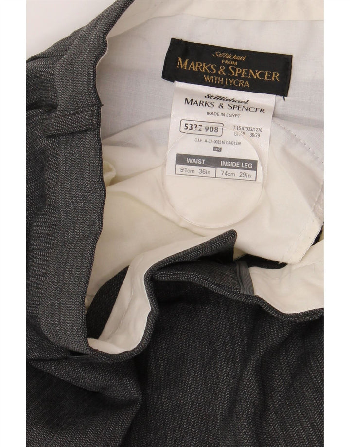 Męskie proste spodnie chino MARKS & SPENCER W36 L29 Szary poliester