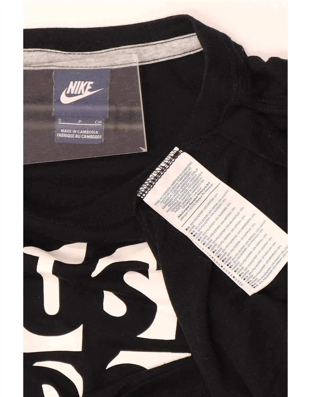 Damska koszulka Nike Crop Oversized Graphic Top UK 10, mały, czarny poliester