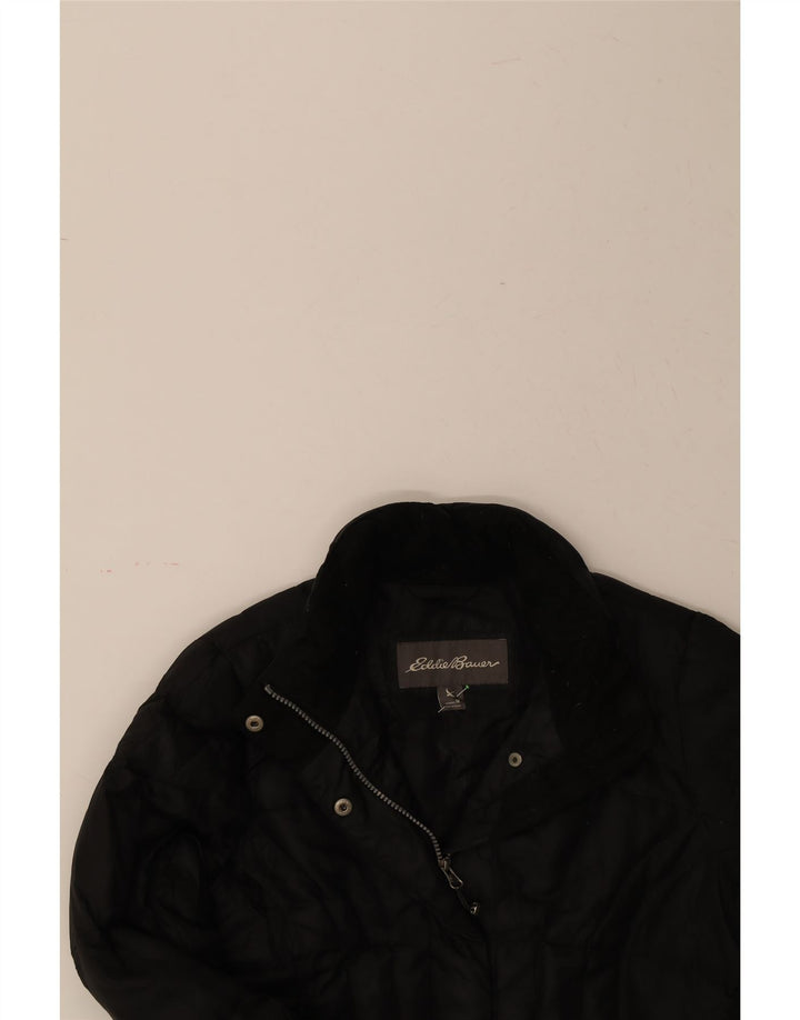 EDDIE BAUER Womens Padded Coat UK 14 Medium Black Polyester Vintage Eddie Bauer and Second-Hand Eddie Bauer from Messina Hembry 