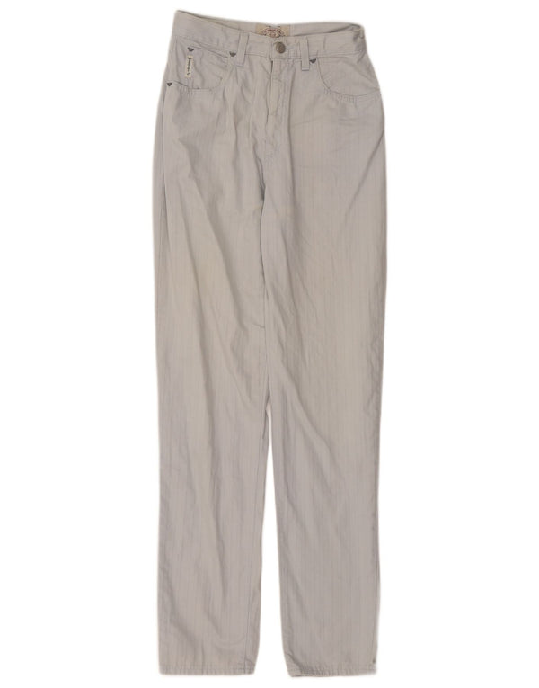 Damskie spodnie typu casual z wysokim stanem Armani W28 L30 Bawełna w niebieskie paski