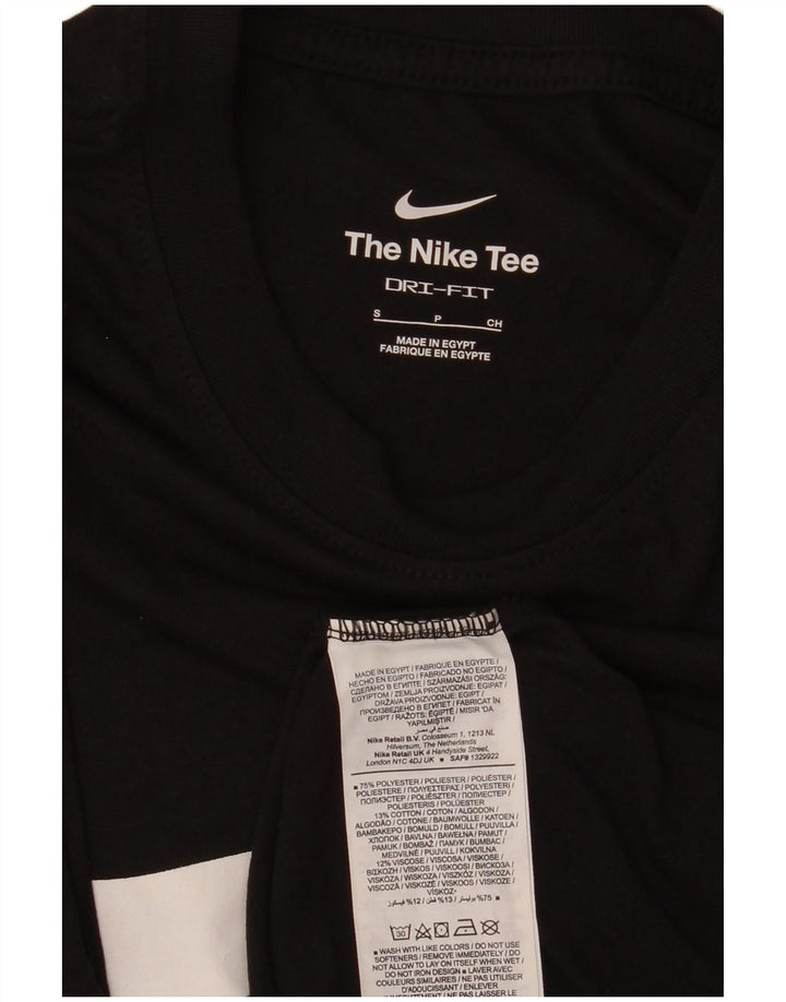 Męski T-shirt NIKE Dri Fit z grafiką, mały, czarny poliester